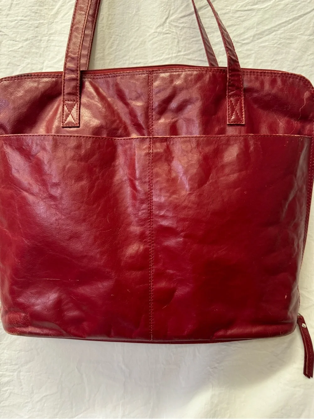 latico Red Leather Laptop Tote